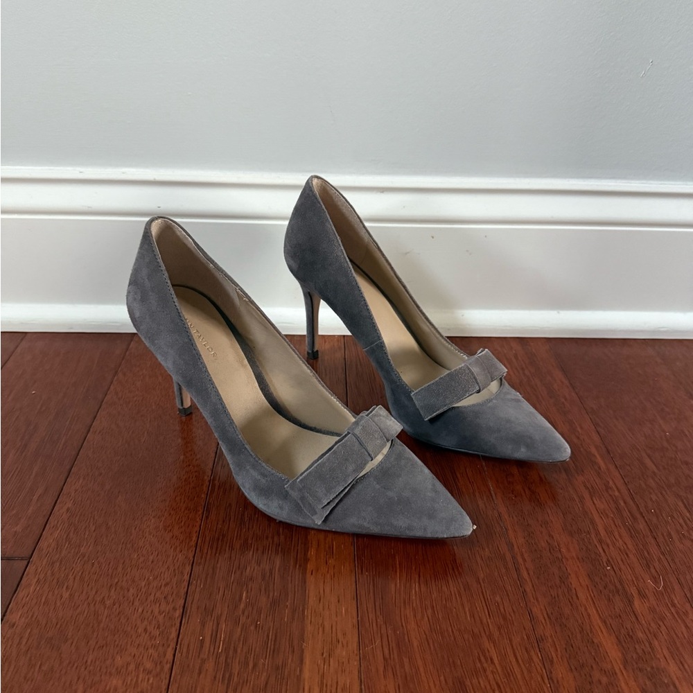 Elegant Gray Suede Heels